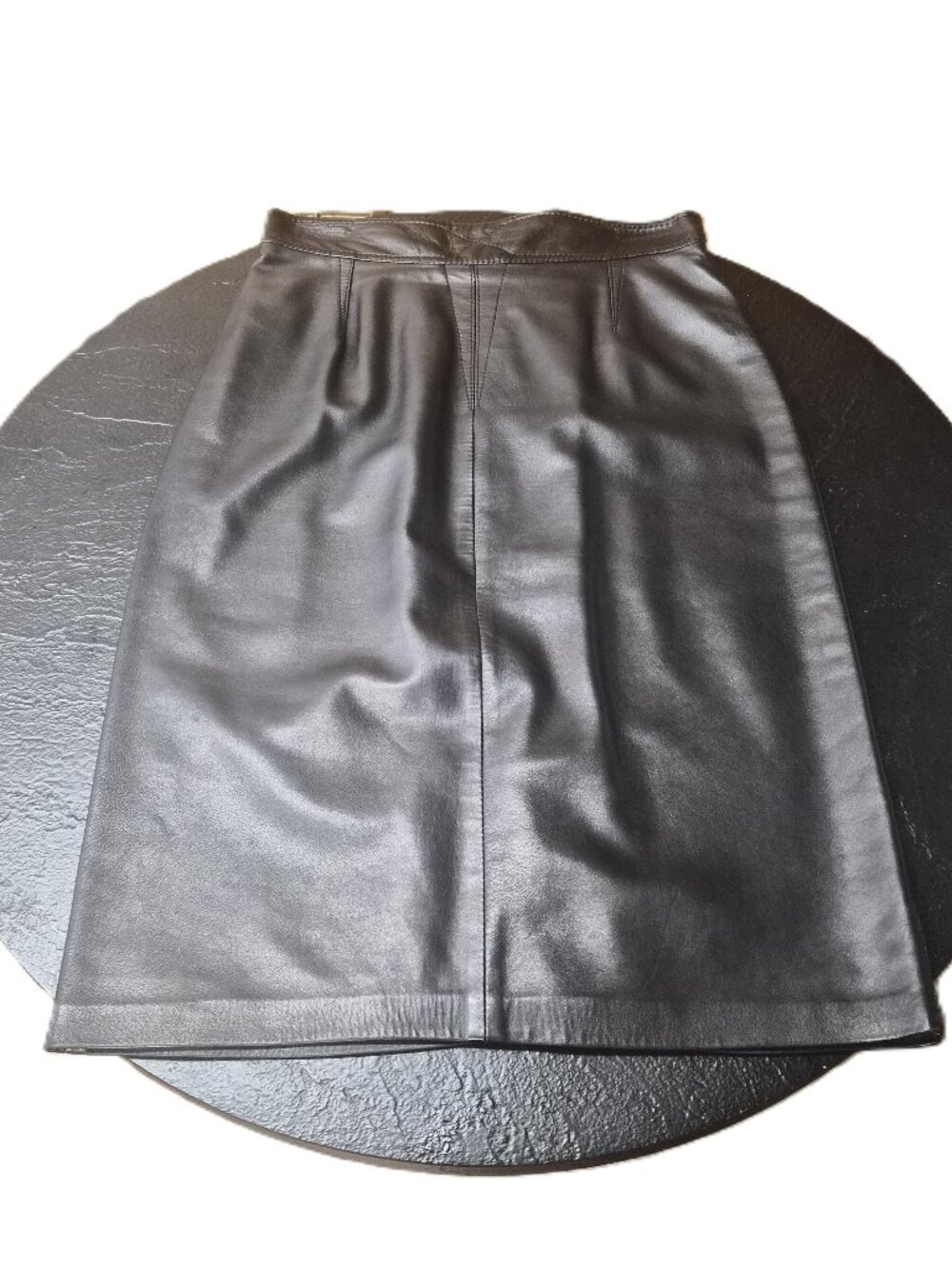 VTG Black Nappa Leather Pencil Skirt Bagatelle Canada Union Made Classic Mobwife